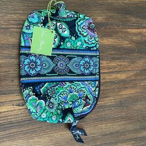 Vera Bradley Quilted Paisley Cosmetic Bag in Teal, Navy & Purple